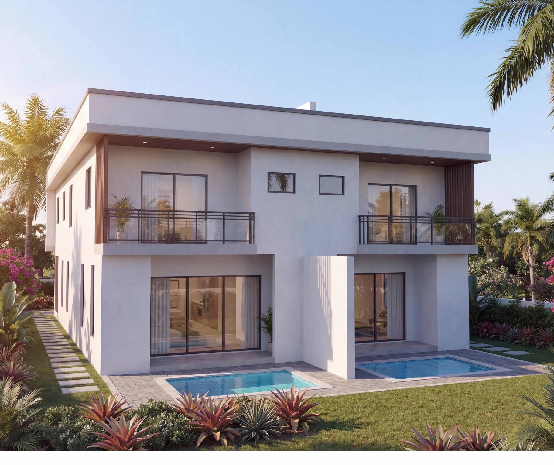 Concept rendering of the duplex rear with two pools